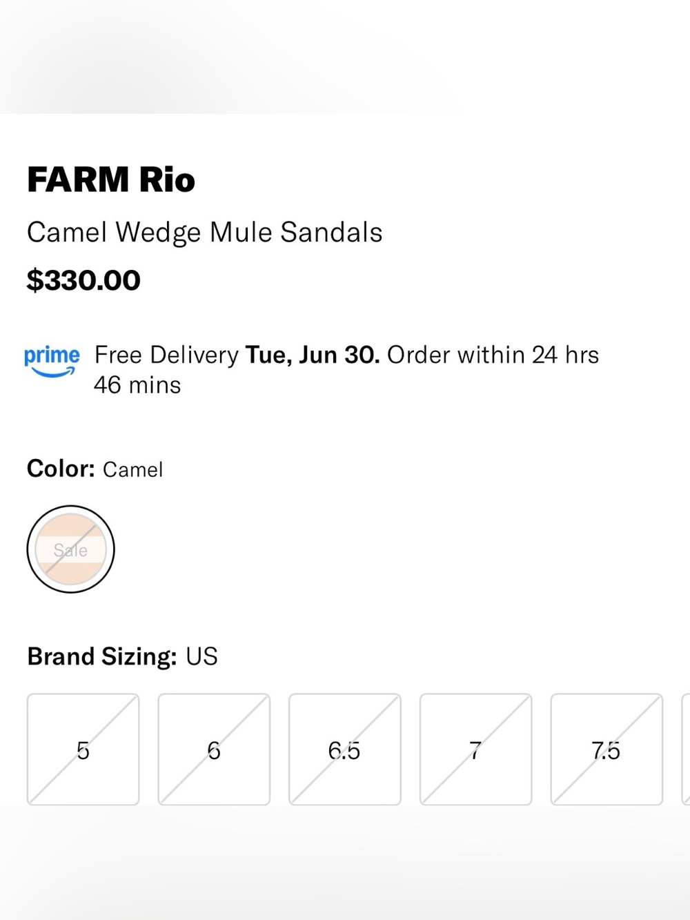 Farm Rio Camel Wedge Mule Sandals, NEW, Size 9 - Picture 6 of 15